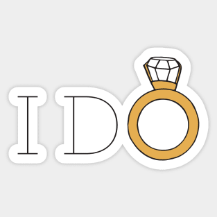 I Do Wedding Ring Sticker Sticker